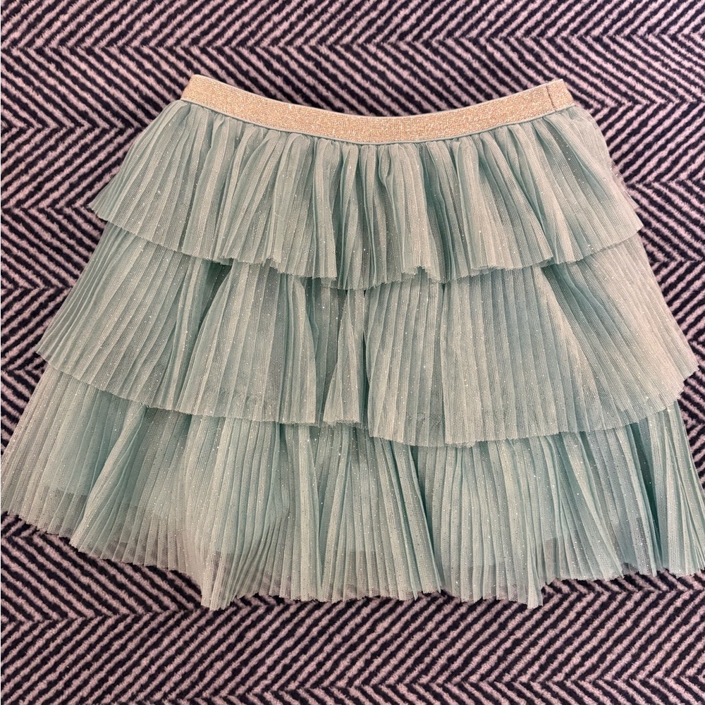 H&M Layered Pleated Skirt in Mint